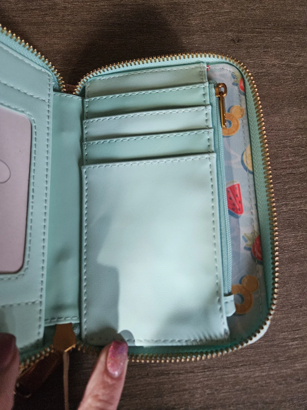 Loungefly Disney Minnie & Mickey Beach Fun Pastel Pink and Blue Wallet- NWT
